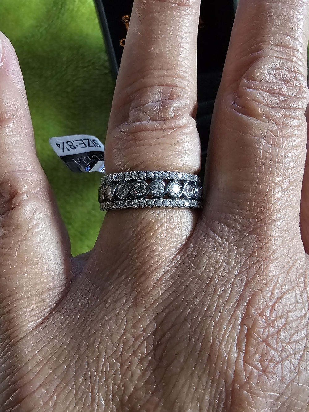 Jeulia S925 Sterling Silver CZ Eternity Band Ring – Size 8¾ Personalized - Picture 5 of 13